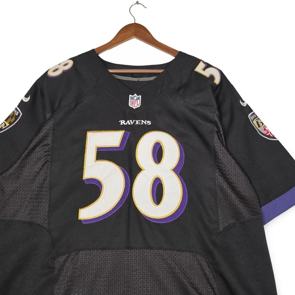 Nike Baltimore Ravens Elvis Dumervil #58 Black On Field Football Jersey Men's 52